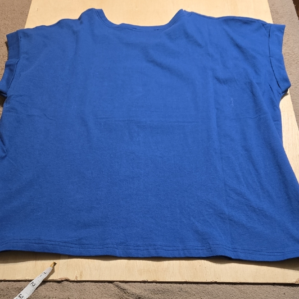 100 NWT Zenana American Flag Print Short Sleeve Cotto Tee Light Navy 1X 2X 3X - Picture 2 of 8